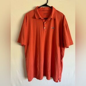 Patagonia Trout Fitz Roy Polo Shirt Orange Short Sleeve Organic Cotton Men's XL